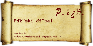 Püski Ábel névjegykártya
