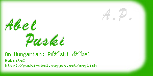 abel puski business card